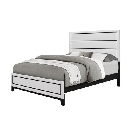 Queen White Rubberwood Panel Bed Frame - Zenvia - Omega Lifestyles