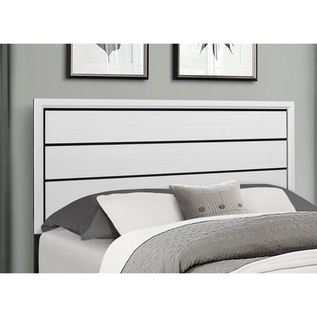 Queen White Rubberwood Panel Bed Frame - Zenvia - Omega Lifestyles