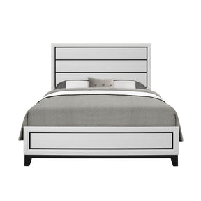 Queen White Rubberwood Panel Bed Frame - Omega Lifestyles