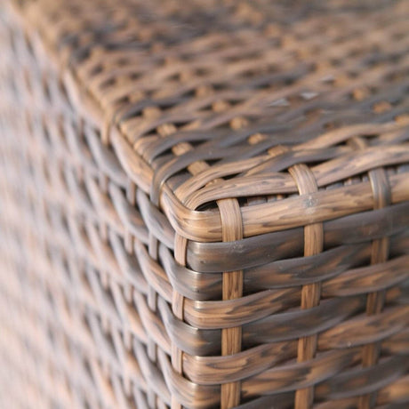 Rectangular Glass Top Wicker Outdoor Fire Pit Table - Zenvia - Omega Lifestyles