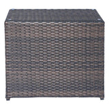 Rectangular Glass Top Wicker Outdoor Fire Pit Table - Zenvia - Omega Lifestyles