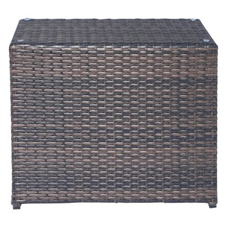 Rectangular Glass Top Wicker Outdoor Fire Pit Table - Zenvia - Omega Lifestyles