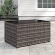 Rectangular Glass Top Wicker Outdoor Fire Pit Table - Zenvia - Omega Lifestyles