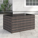 Rectangular Glass Top Wicker Outdoor Fire Pit Table - Zenvia - Omega Lifestyles