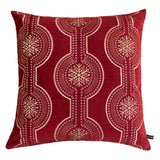 Red Embroidered Velvet Holiday Throw Pillow 20x20 - Zenvia - Omega Lifestyles