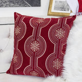 Red Embroidered Velvet Holiday Throw Pillow 20x20 - Zenvia - Omega Lifestyles