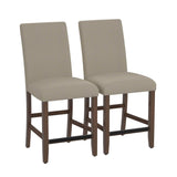 Set of 2 Brown Upholstered Engineered Wood Barstools - Zenvia - Omega Lifestyles