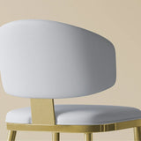 Set Of 2 Modern PU Leather Metal Dining Chairs White - Omega Lifestyles