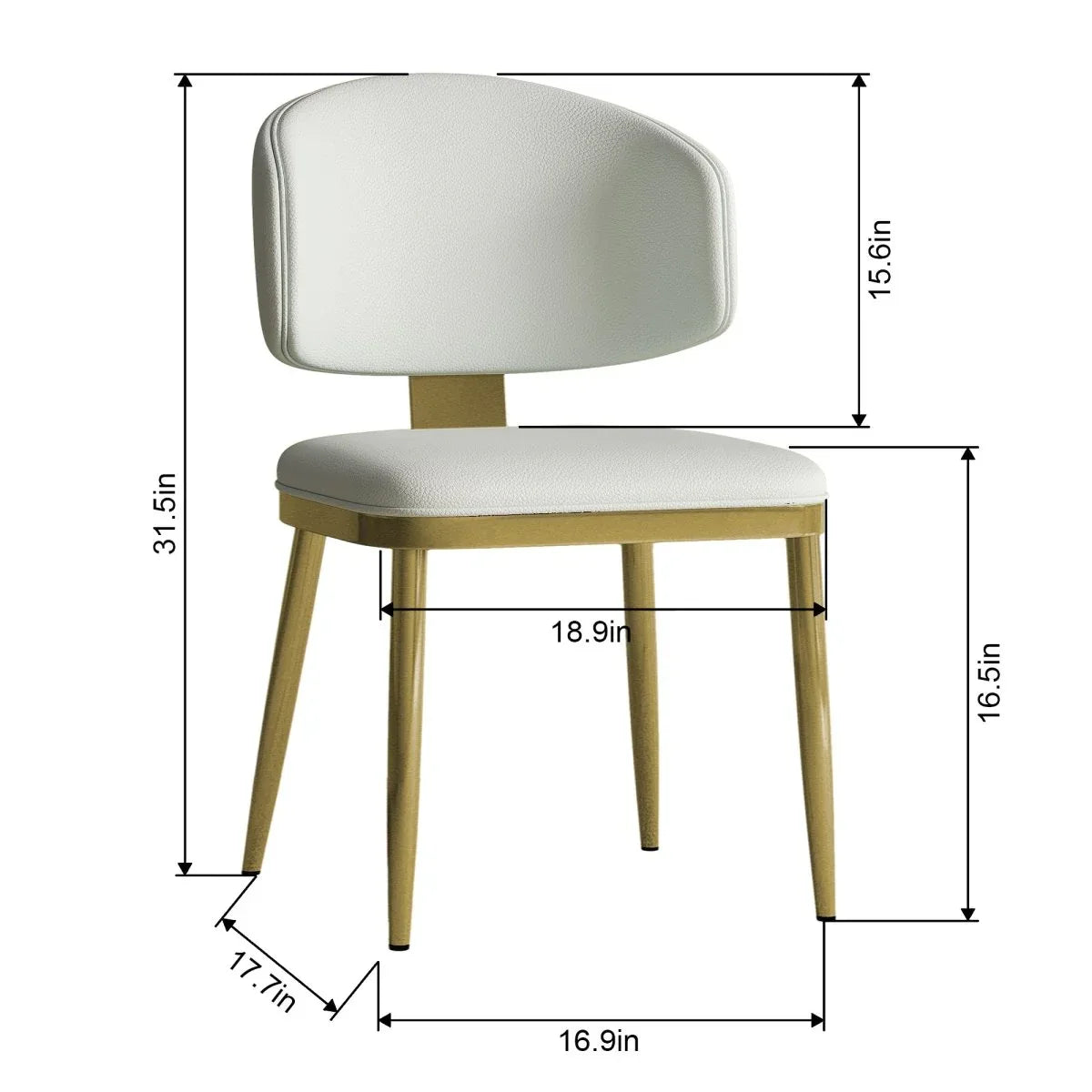 Set Of 2 Modern PU Leather Metal Dining Chairs White - Omega Lifestyles