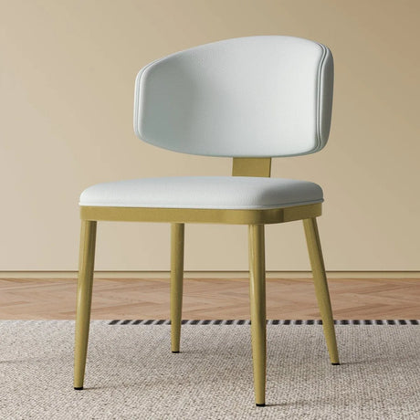 Set Of 2 Modern PU Leather Metal Dining Chairs White - Omega Lifestyles