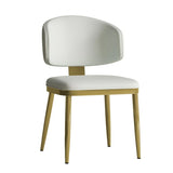 Set Of 2 Modern PU Leather Metal Dining Chairs White - Omega Lifestyles