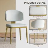 Set Of 2 Modern PU Leather Metal Dining Chairs White - Omega Lifestyles