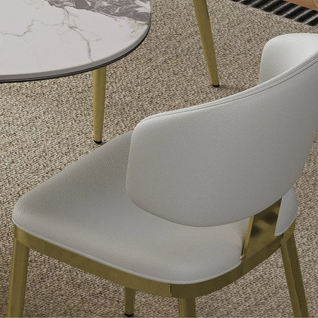Set Of 2 Modern PU Leather Metal Dining Chairs White - Omega Lifestyles