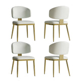 Set Of 2 Modern PU Leather Metal Dining Chairs White - Omega Lifestyles