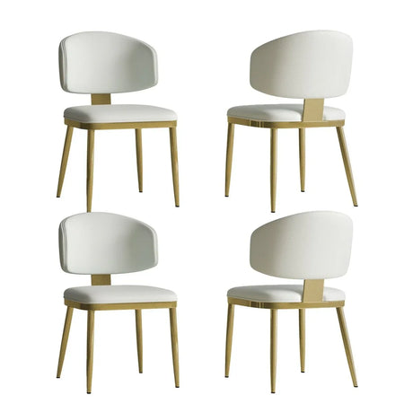 Set Of 2 Modern PU Leather Metal Dining Chairs White - Omega Lifestyles
