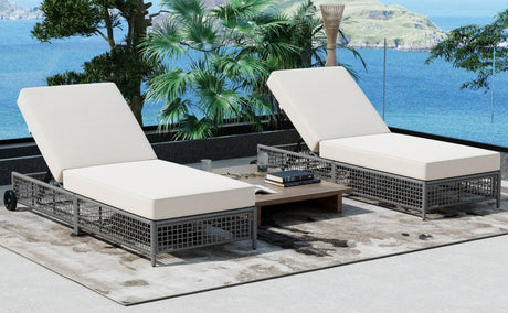 Set of 2 Outdoor Rattan Lounge Chairs With Cushions - Sleep Galleria