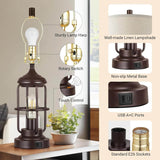 Set of 2 Rustic Farmhouse Touch Control Table Lamps - Omega Lifestyles
