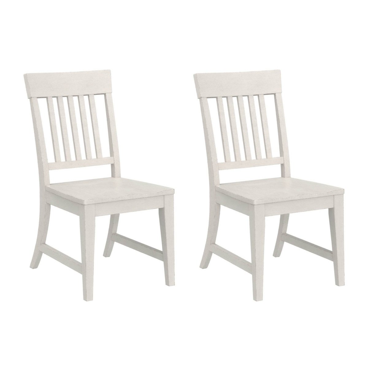 Set of 2 White Solid Wood Farmhouse Dining Chairs - Zenvia - Omega Lifestyles