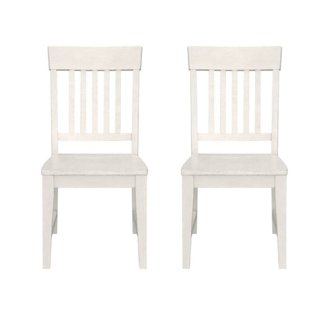 Set of 2 White Solid Wood Farmhouse Dining Chairs - Zenvia - Omega Lifestyles