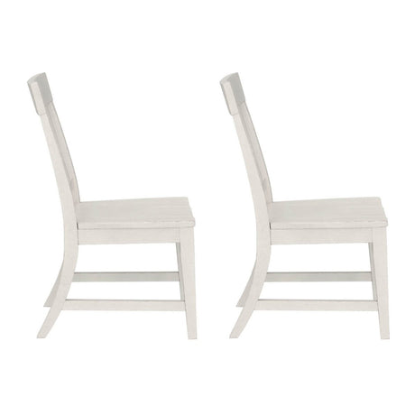 Set of 2 White Solid Wood Farmhouse Dining Chairs - Zenvia - Omega Lifestyles