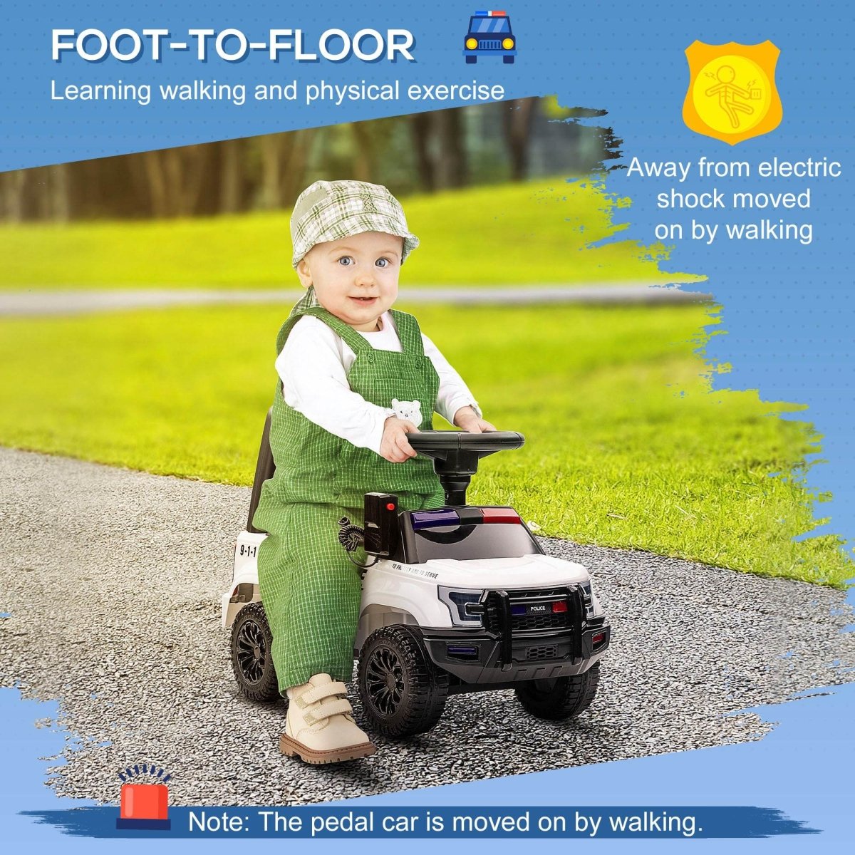 Sliding Police Truck Ride - On Car With PA System - Zenvia - Omega Lifestyles