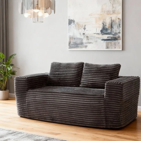 Soft Corduroy Memory Foam 2-Seater Loveseat Sofa - Omega Lifestyles