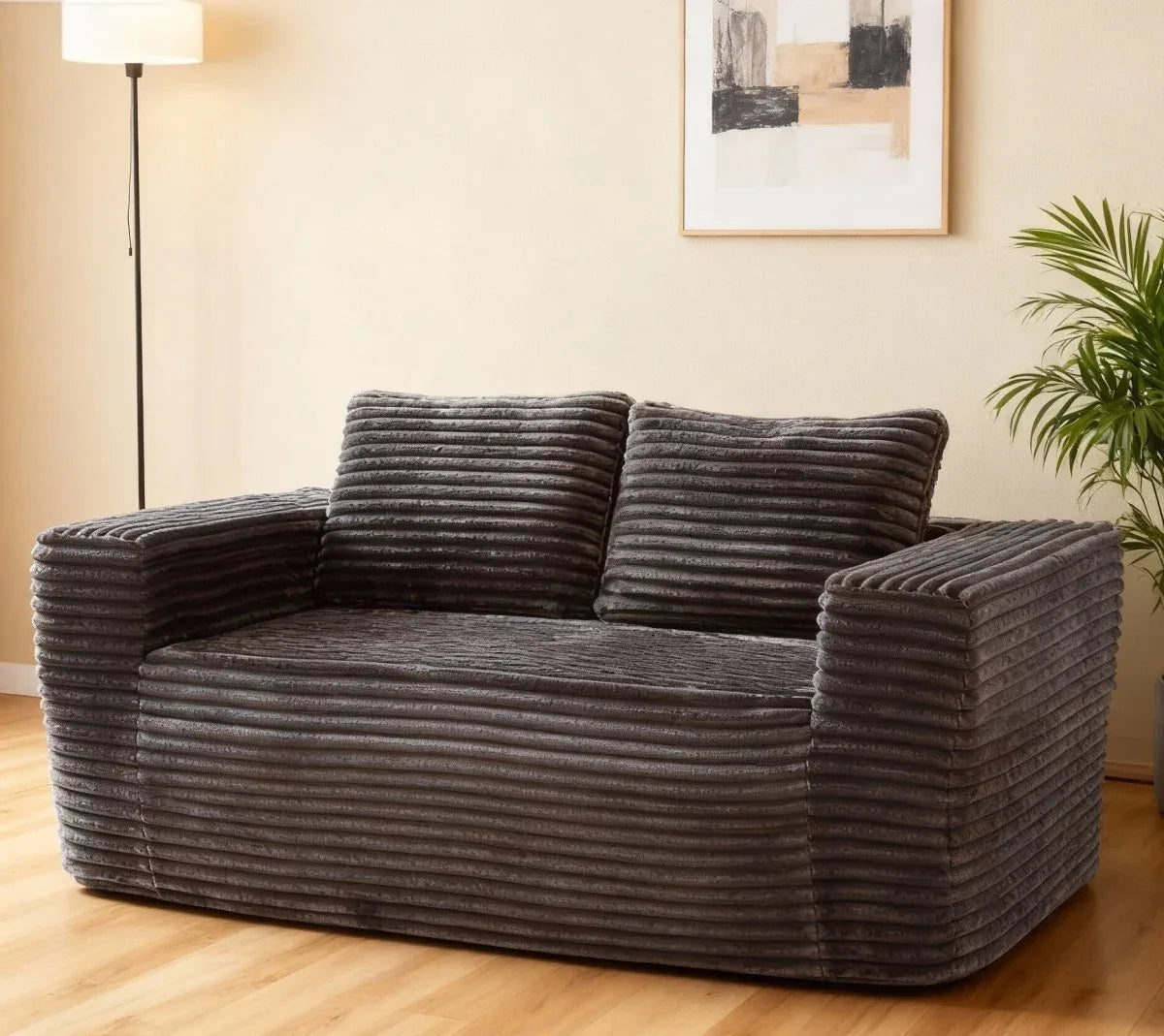 Soft Corduroy Memory Foam 2-Seater Loveseat Sofa - Omega Lifestyles