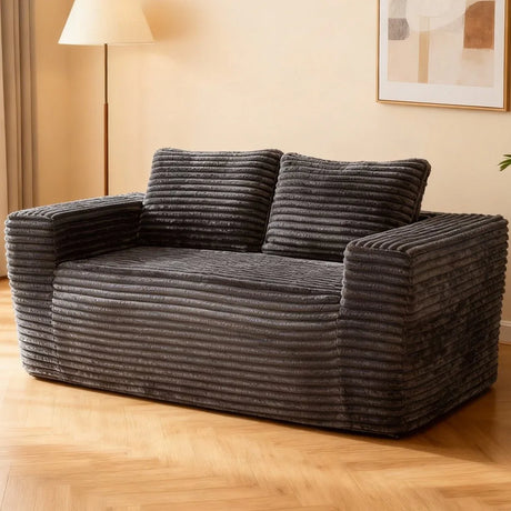 Soft Corduroy Memory Foam 2-Seater Loveseat Sofa - Omega Lifestyles
