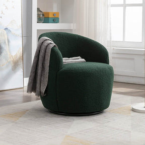 Soft Teddy Fabric Upholstered Swivel Accent Armchair - Omega Lifestyles