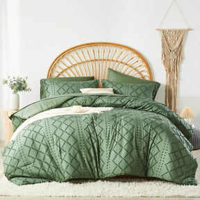 Soft Tufted Jacquard Microfiber Comforter Bedding Set - Omega Lifestyles
