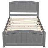 Solid Wood Gray Platform Bed With Headboard And Footboard - Zenvia - Omega Lifestyles
