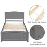 Solid Wood Gray Platform Bed With Headboard And Footboard - Zenvia - Omega Lifestyles