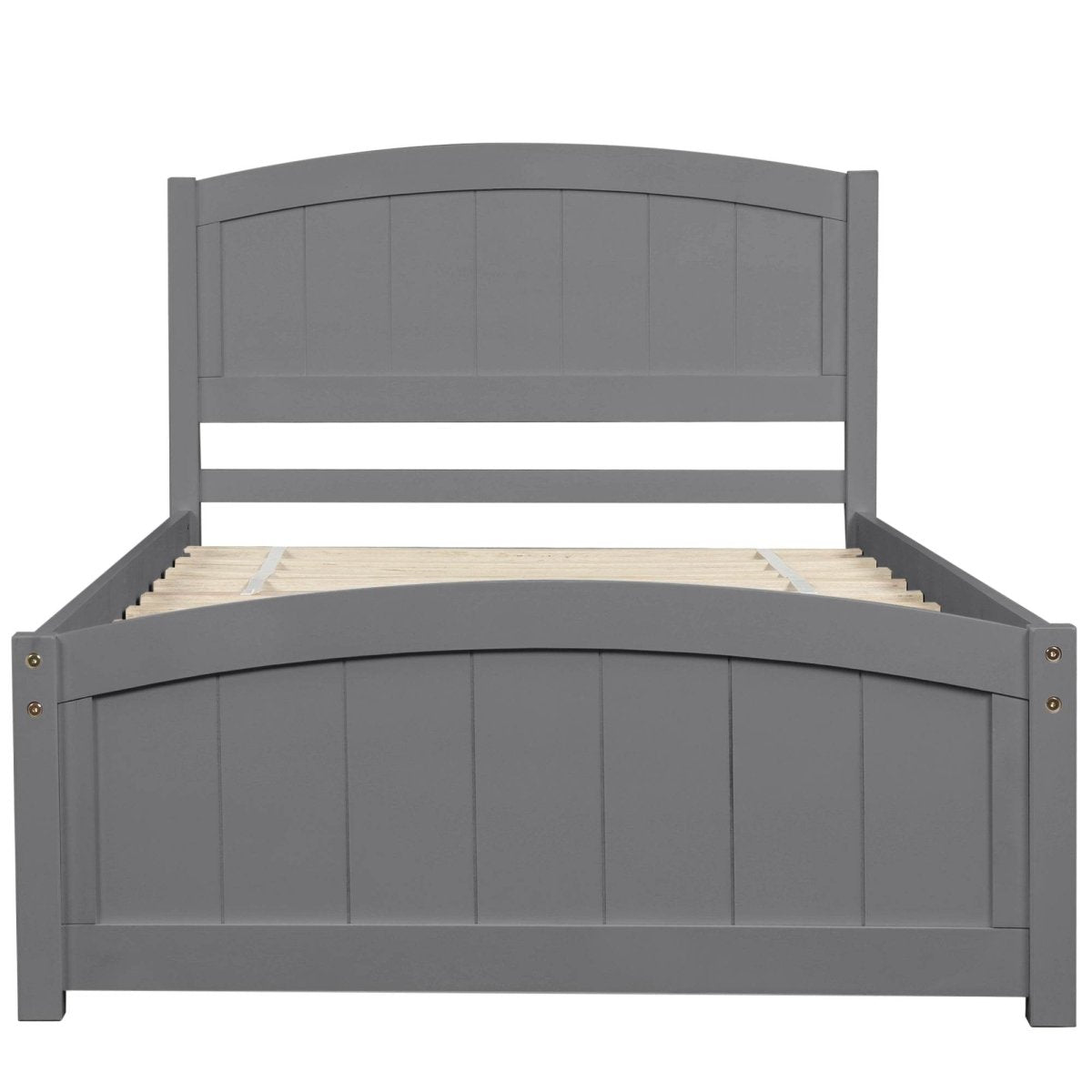 Solid Wood Gray Platform Bed With Headboard And Footboard - Zenvia - Omega Lifestyles