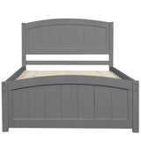Solid Wood Gray Platform Bed With Headboard And Footboard - Zenvia - Omega Lifestyles