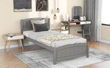 Solid Wood Gray Platform Bed With Headboard And Footboard - Zenvia - Omega Lifestyles