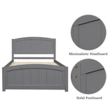 Solid Wood Gray Platform Bed With Headboard And Footboard - Zenvia - Omega Lifestyles