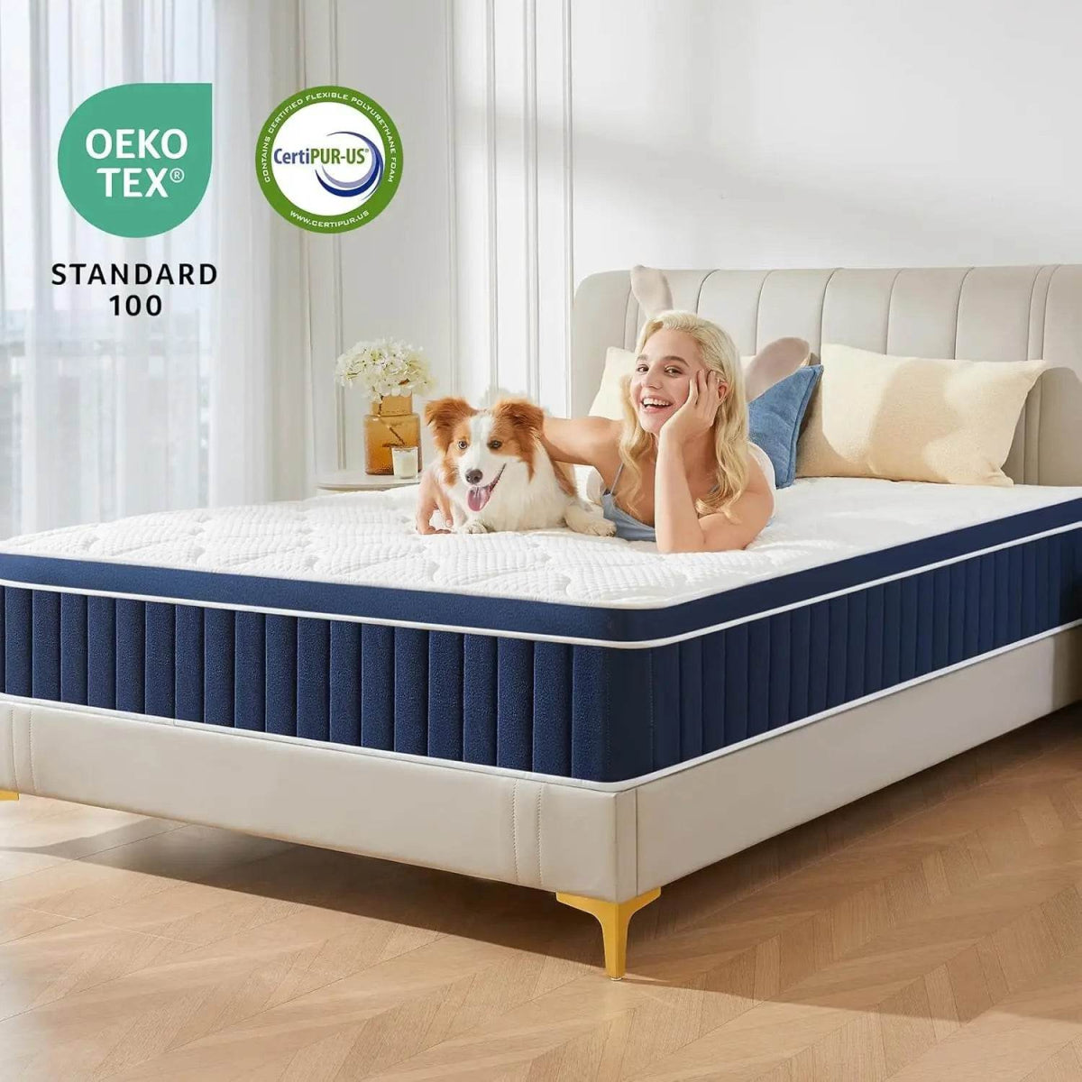 Medium 12-Inch Hybrid Pocket Spring Mattress - Omega Lifestyles