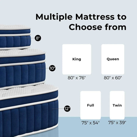 Medium 12-Inch Hybrid Pocket Spring Mattress - Omega Lifestyles