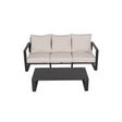 Three - Seat Sofa And Rectangular Coffee Table Set White Canvas - Zenvia - Omega Lifestyles