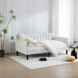 Twin Boucle Upholstered Ivory Metal Frame Daybed - Zenvia - Omega Lifestyles