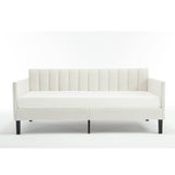Twin Boucle Upholstered Ivory Metal Frame Daybed - Zenvia - Omega Lifestyles