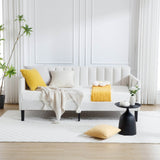 Twin Boucle Upholstered Ivory Metal Frame Daybed - Zenvia - Omega Lifestyles