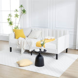 Twin Boucle Upholstered Ivory Metal Frame Daybed - Zenvia - Omega Lifestyles