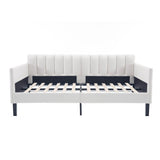 Twin Boucle Upholstered Ivory Metal Frame Daybed - Zenvia - Omega Lifestyles
