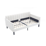 Twin Boucle Upholstered Ivory Metal Frame Daybed - Zenvia - Omega Lifestyles