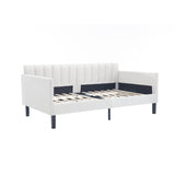 Twin Boucle Upholstered Ivory Metal Frame Daybed - Zenvia - Omega Lifestyles