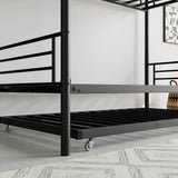 Twin Metal Bunk Bed With Trundle Ladder And Guardrail - Zenvia - Omega Lifestyles
