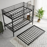 Twin Metal Bunk Bed With Trundle Ladder And Guardrail - Zenvia - Omega Lifestyles