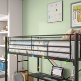 Twin Metal Loft Bed Frame With Desk And Power Outlet - Zenvia - Omega Lifestyles