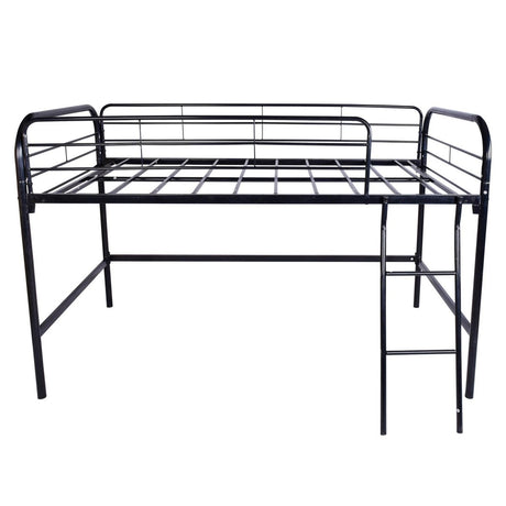 Twin Metal Loft Bed Frame With Guardrails And Ladder - Zenvia - Omega Lifestyles